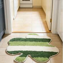 1 Peça Capacho Falso de Lã Verde com Trevo de Quatro Folhas Antiderrapante - Tema do Dia de São Patrício, Resistente à Poeira, Ideal para Decoração da Entrada de Casa - Multicolorido - Visão 3