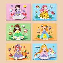 6pcs EVA Foam 3D Stickers - Kids DIY Craft Project | Cartoon Animal Educational Stickers | Children Painting Set | Creative Art Activity Kit, Fun Gift To Inspire Hands-On Ability - Multicolor - View 8