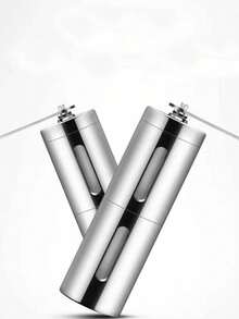 1pc Manual Coffee Grinder, Stainless Steel Handheld Coffee Bean Grinder, Small Portable Home Use - Silver - View 5