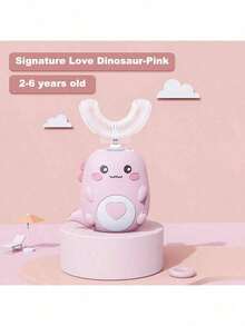 1 Pc - Children's U-Shaped Electric Toothbrush (With 1 Brush Head), Children's Wave Toothbrush (3 Modes), Cartoon Dinosaur 360° Cleaning IPX7 Waterproof Design, Suitable As Birthday Gift For Boys And Girls - Multicolor - View 9