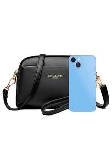 新款时尚经典小丑字母装饰设计单肩包，多层方形包，复古包，优雅手提包，商务通勤包，购物、通勤和节日礼物的完美之选 - 黑色 - 查看 7