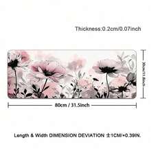 Um Mouse Pad com Padrão Floral Rosa, Lavável, com um Design de Flor em Estilo Boêmio. - Tapete de Teclado e Mouse de Tamanho Grande, Pode Ser Usado como Protetor de Mesa, Tapete de Estudo ou Tapete de Teclado. Múltiplos Tamanhos Disponíveis, 15,7*35,4 Polegadas (40*90 Cm). Presente de Aniversário e Feriado Ideal - Este Tapete de Teclado de Computador e Laptop é Adequado para Jogadores, Trabalhadores de Escritório e Estudantes. - Multicolorido - Visão 14