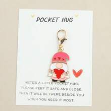 1pc/2pcs Positive Keychain Heart Gesture Pendant, Comes With Pocket Hug Greeting Card, Ideal Gift For Teachers, Classmates, Family, Friends On Birthday, Party, Gathering, Festivals, Encouragement, Valentine's Day, Ramadan, Teacher's Day, Mother's Day - Multicolor - View 3