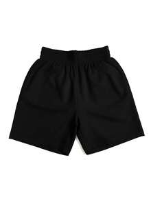 2pcs/Set Toddler Girls' School Style Bear Print Polo Collar Short Sleeve T-Shirt And Black Shorts Set - White - View 3