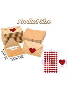 30/60个迷你信封，带心形贴纸 - 自封式情书信封，迷你情人节卡片，适用于圣诞节、婚礼、订婚 - 送给男友/女友的甜蜜浪漫礼物（30个或60个） - 彩色 - 查看 9