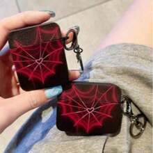 Spider Web Design Protective Case Compatible With Apple , Anti-Scratch And Anti-Drop Cover Compatible With Apple Wireless Earphones - Black - View 6