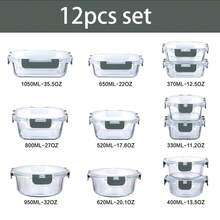 8pcs Glass Food Storage Containers With Airtight Lids, Glass Meal Prep Containers, Microwave, Oven, Fridge & Dishwasher Lunch Containers, - Multicolor - View 14