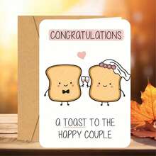 1 Pc Wedding Card, Congratulations Card, Toast, Happy Couple (Including Envelope), Small Business Supplies, Thank You Card, Birthday Gift, Card, Unusual Items, Gift Card - one-size - View 2