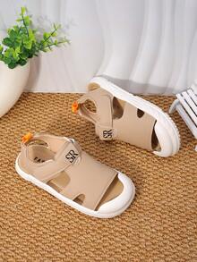 A Pair Of Unisex 0-1-3 Year Old Baby Sandals, 24 Summer Boys' Baotou Beach Shoes, Girls' Toddler Walking Shoes, Children's Soft Soled Sandals - Khaki - View 2