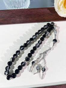 3pcs 10mm Glass Crackle Muslim Prayer Beads Tasbih Bracelet - Multicolor - View 12