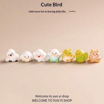 Micro Landscape Creative Cute Colorful Bird Parrot Figurine Garden Decor Accessory Car Dashboard Desktop Ornament, Gift, Holiday Gift, Birthday Gift, Perfect Gift