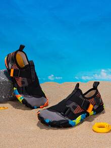 儿童春秋季涉水鞋一双，网布鞋面，防滑耐磨TPR鞋底，渐变色，轻便透气，柔软舒适，套脚式 - 彩色 - 查看 3