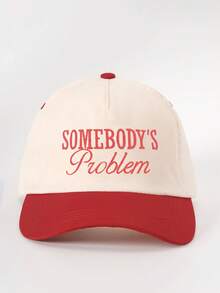 1顶女士刺绣“SOMEBODY'S”撞色棒球帽，可调节户外防晒休闲帽，适合春秋季旅行、海滩度假，也适合年轻男士佩戴。 - 棒球帽 - 查看 25