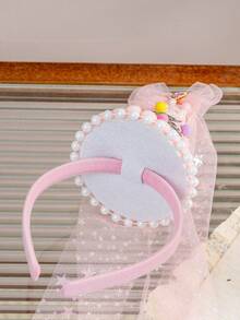 1pc Girls' Party Birthday Hat, Colorful Cake Hat With Letter, Tulle Bow, Candy Birthday Hair Accessory, Suitable For Birthday Party - Multicolor - View 9