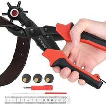 Leather Hole Punch Tool Set, Heavy Duty Multi-Size Hole Puncher Tool For Belts, Watch Bands, Plastic, Fabric,40897404 - Multicolor - View 1