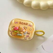 苹果熊图案保护壳，防摔防刮，兼容苹果充电盒 - 無色 - 查看 8