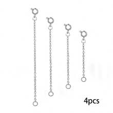 4pcs 18K Gold Plated Stainless Steel Extension Chain, 1-4 Nodes Stainless Steel Extension Chain, Double-Sided Stainless Steel Spring Clasp, High-Quality Stainless Steel Material, Exquisite Craftsmanship - Low Allergenicity - Durable, Suitable For Extending Necklaces, Bracelets, Anklets And Various DIY Jewelry Making, Adjustable Length 2-5 Inches - Spring Buckle Extension Chain - View 12