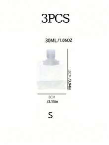 3pcs/Set (S+M+L) Travel Lotion Separate Bags, Designed For Organizing Lotion, Shower Gel, Shampoo, Facial Cleanser, And Cosmetics During Travel Or Business Trips, Easy To Carry And Reusable,The Capacity Is Available In 30ml, 50ml, And 100ml - White - View 12