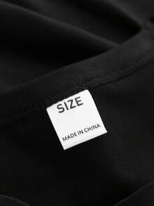 1 Stück Mädchen Kleid mit Rüschenärmeln, mit "NOVA BEAT" koreanischem Grafikdruck, weicher & angenehmer Stoff, geeignet für den täglichen Gebrauch, lässige Unternehmungen und Frühlings-/Sommerfeste - Schwarz - Übersicht 5