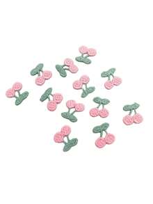 12 件/36 件服装装饰手工缝制绣花补丁 DIY 樱桃面料贴花配饰适用于服装、发饰、工艺品 - 彩色 - 查看 7