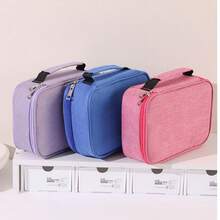 72色素描铅笔帆布笔袋，便携式多功能文具防水收纳袋 - 紫色 - 查看 5