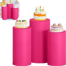 1 Set Elastic Tablecloth With Cylindrical Bottom, Made Of Spandex Material, Suitable For Wedding Party Decoration, Dessert Display, Birthday, Christmas And Various Occasions, High Quality (Frame Not Included, Multiple Colors Available) - Multicolor - View 13