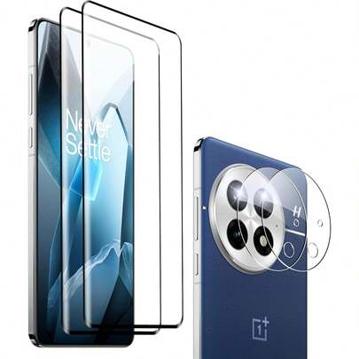 4pcs High Definition Tempered Glass Screen Protector For Oenplus 15 / Oenplus 15 13 / Oenplus 15 12/13R, 9H Hardness, 3D Curved Tempered Glass Camera Lens Protector, Clear And Transparent