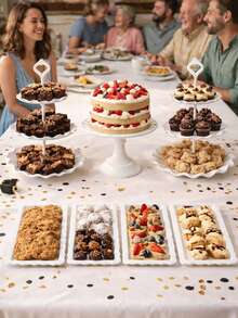 7 piezas Juego de exhibición de postres blanco, que incluye 2 soportes para cupcakes, 1 soporte para pastel y 4 bandejas rectangulares, vajilla de plástico reutilizable, adecuado para bodas y cumpleaños - Multicolor - Ver 7