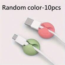 3pcs Cable Clips Organizer With Adhesive Hooks, Cable Management System, Random Color, Men's Tool
