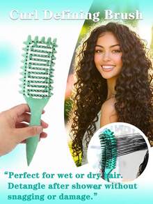 Hair brushes-EU Curling Hair Styling Brush Set, Suitable For Curly Hair, Fluffy Lifting Styling Brush, Dry And Wet Use, Curling Brush, Can Be Separated And Styled, Reduces Frizz And Breakage, Creates Smooth, Shiny, And Elastic Curls, Especially Suitable For Wavy And Spiral Curls, Also A Convenient Detangling Hair Tool. - Multicolor - View 13