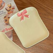 1件套优雅INS风蝴蝶结面包盘 - 陶瓷意面餐具套装 - 甜点盘 - 早餐盘 - 蛋糕盘 - 彩色 - 查看 7