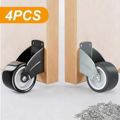 4pcs 2-Inch Straight Line Directional Casters, Multifunctional Furniture Mini Casters, Drawer Bottom Rollers, DIY Containers And Storage Items, Trays, DIY Projects (With Installation Screws)