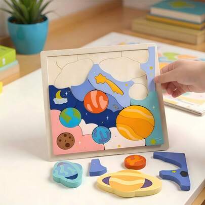 8 Planets Wooden Jigsaw Puzzle For Kids