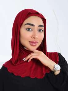 1 Peça Balaclava Feminina de Cor Sólida, Máscara de Esqui, Aquecedor de Pescoço, Faixa de Cabeça Elástica, Turbante, Respirável, Confortável, Elástica, Aba Larga, Absorvente de Suor, Antiderrapante, Multifuncional, Acessório Esportivo, Lenço de Moda Minimalista, Capuz e Faixa de Cabeça Combinando em Um - 2 em 1 - Visão 9