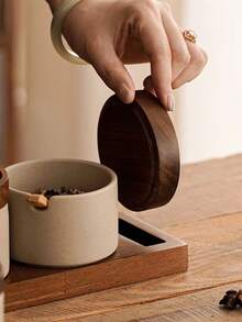 New Ceramic Seasoning Jars, Japanese Style Household Kitchen Spice Storage Cans, Commercial Monosodium Glutamate, Chili Powder, Sichuan Pepper, Salt, Sugar Canisters - Multicolor - View 8