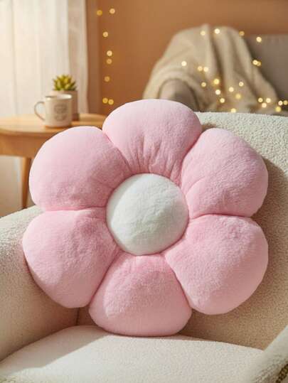 1个多色花卉图案抱枕，柔软棉质绒面材质。可爱美观的房间装饰，适用于沙发、床、躺椅和椅子。舒适的背部支撑。送给女孩、青少年和女性的甜蜜礼物。家居装饰。