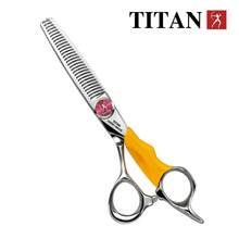 TITAN HIRLD TITAN Professional Hair Cutting Scissors, 6 Inch, Japanese 440C Steel, Includes: 1 Comb, 1 Adjustment Plate, 2 Finger Rings, 2 Cleaning Cloths - Silver - View 5