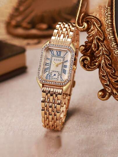 1pc Vintage Classic Roman Square Dial Quartz Watch, Old-Fashioned Craftsmanship Inheriting Tradition, Suitable For Festivals, Birthdays And Gifts
