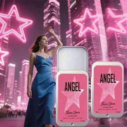 10g Fragancia sólida de estrella de ángel para mujer, aroma floral oriental fresco y de larga duración con notas de cítricos, ámbar, almizcle y madera, adecuado para citas, uso casual, trabajo, viajes, regalo ideal para vacaciones, cumpleaños, fragancia de oficina, regalos navideños, aroma de ámbar, sin alcohol, fragancia sólida ligera para mujer, fragancia femenina, regalo de cumpleaños