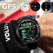 SENBONO 2026 新款 1.46 英寸 GPS 智能手表，支持无线通话同步、短信提醒、GPS L1+L5 双频定位、指南针、海拔高度、气压显示、3D 动态表盘、800mAh 大容量电池，内置 100 多种运动模式，适用于 iOS 和安卓手机，男女户外运动爱好者均可佩戴。 - 黑色 - 查看 4