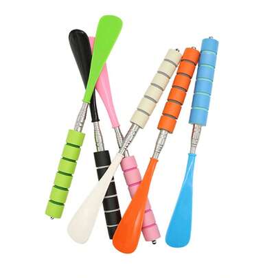 1pc Adjustable Stainless Steel Shoe Horn, Length 28cm-70cm Extendable, Ergonomic Curved Design, Suitable For Elderly, Pregnant Women, Lightweight & Scratch-Free, Fits All Shoe Types