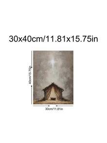 1 pieza Obra de arte de la Natividad vintage, arte de pesebre, impresión de la Natividad de Jesús, arte de estrella, el regalo ideal para amigos, regalo de fiesta, impresión de arte para dormitorio, decoración de sala de estar, decoración de oficina, decoración de cocina, obras de arte de pared, decoración de pared, decoración del hogar, decoración de habitación, arte de pared en lienzo, carteles, arte de pared con marco, marco opcional - Multicolor - Ver 16