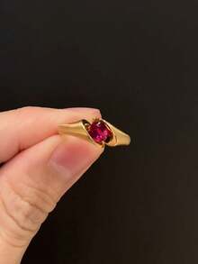 1pc Floating Red Stone Ring, Luxurious And Sophisticated, Unique And Niche, Delicate Index Finger Ring - Floating Redstone Ring - View 3