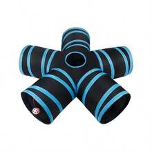 Gem-Shaped 5-Way Cat Tunnel, Cat Play & Nap Toy - Black - View 1