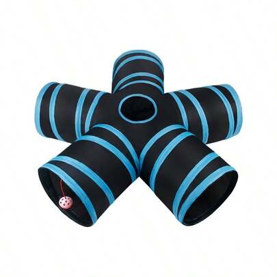 宝石形五向猫隧道，猫咪玩耍和午睡玩具