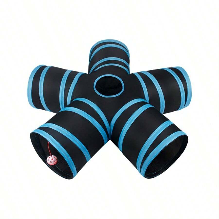 Gem-Shaped 5-Way Cat Tunnel, Cat Play & Nap Toy - Black - View 1