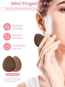 33PCS Makeup Tools Set Including:18PCS Makeup Brush Set+3PCS Mini Air Cushion Powder Puffs+3PCS Mini Makeup Sponges+3PCS Makeup Sponges+3PCS Triangle Powder Puffs+3PCS Air Cushion Powder Puff,All-In-One & Beginner-Friendly | Travel-Ready & Gift-Ready | Perfect For Newbies/Her ﻿ - Multicolor - View 7