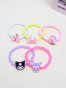3pcs/Set Sanrio Characters Beaded Bracelets For Girls, Including My Melody, Kuromi, Cinnamoroll, Pompompurin, Suitable For Girls, Best Friends, Daily, School, Birthday Gifts - Multicolor - View 11
