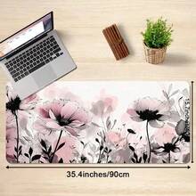 Um Mouse Pad com Padrão Floral Rosa, Lavável, com um Design de Flor em Estilo Boêmio. - Tapete de Teclado e Mouse de Tamanho Grande, Pode Ser Usado como Protetor de Mesa, Tapete de Estudo ou Tapete de Teclado. Múltiplos Tamanhos Disponíveis, 15,7*35,4 Polegadas (40*90 Cm). Presente de Aniversário e Feriado Ideal - Este Tapete de Teclado de Computador e Laptop é Adequado para Jogadores, Trabalhadores de Escritório e Estudantes. - Multicolorido - Visão 9