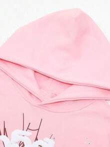 Autumn/Winter Clothing: Street-Style Hip-Hop Style Foam Spider Web Hooded Sweatshirt, Fashionable Sporty Hoodie. - 粉色 - 查看 3